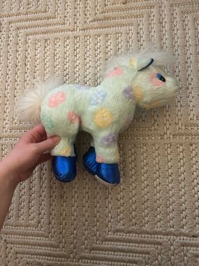 Toy Factory Child’s Blue Pink Purple Yellow Green Stuffed Toy Horse